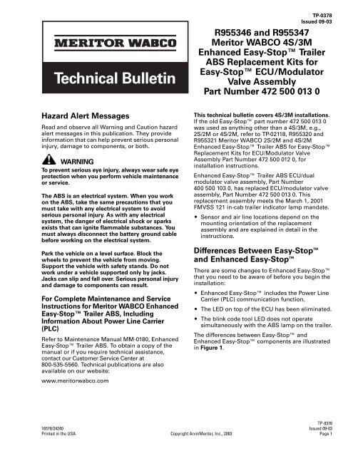 Wabco Trailer Abs Blink Code Chart