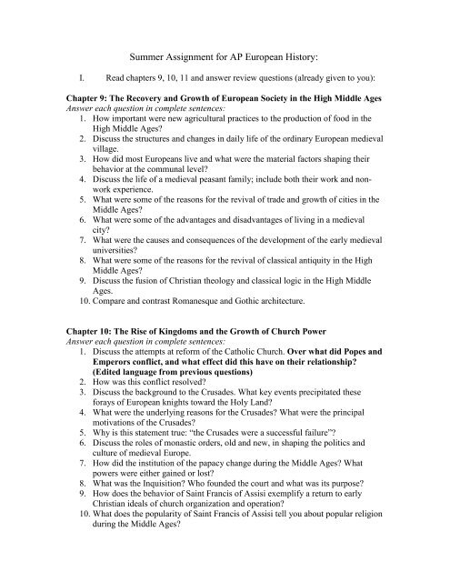 ap european history midterm kagan ap european history