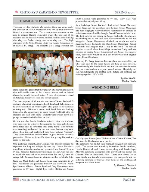 summer 2007 - United States Chito-ryu Karate Federation