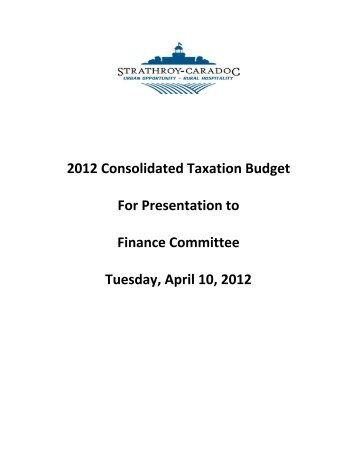 2012 Budget package - Township of Strathroy-Caradoc