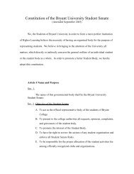 Constitution of the Bryant University Student Senate