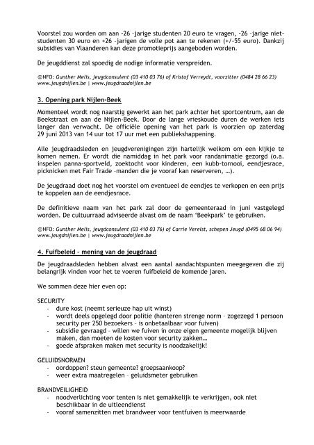 Verslag 3 mei 2013 - Jeugd Nijlen