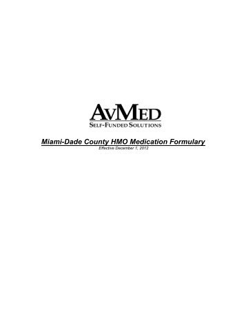 Miami-Dade County HMO Medication Formulary - AvMed