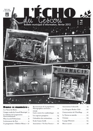 Bulletin municipal d'information, fÃ©vrier 2012 ... - OPI des Tescou's