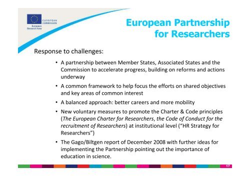 Realising the European Research Area (ERA) Key challenges