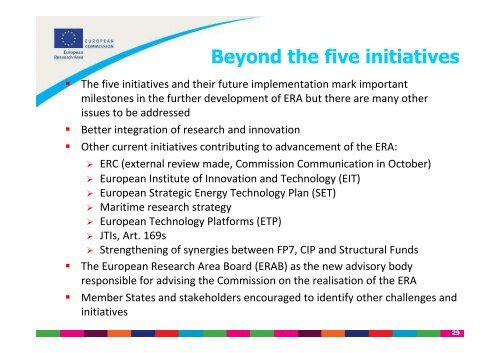 Realising the European Research Area (ERA) Key challenges