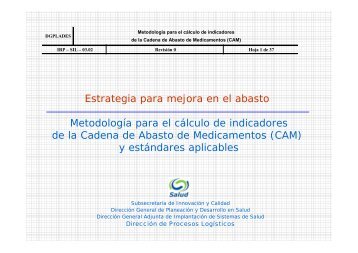 Estrategia para mejora en el abasto Metodología para el cálculo de ...