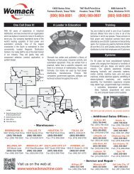 Supplier Line Card - Womack Machine Supply Co.