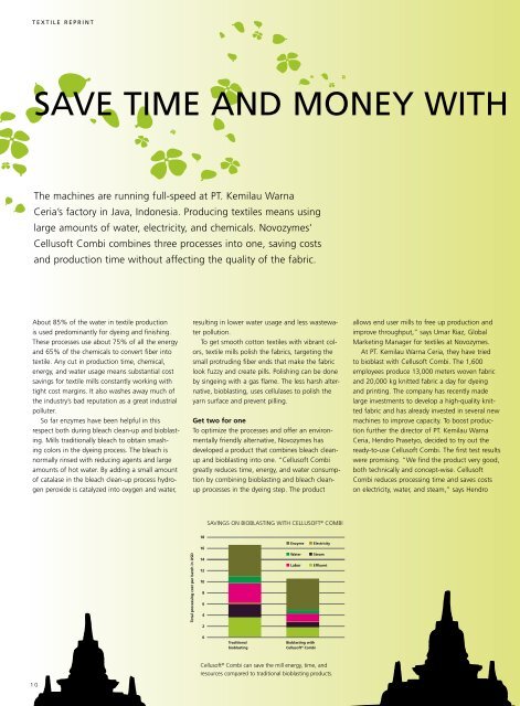 SaVE tiME aNd MONEy witH cElluSOft - Improve - Novozymes