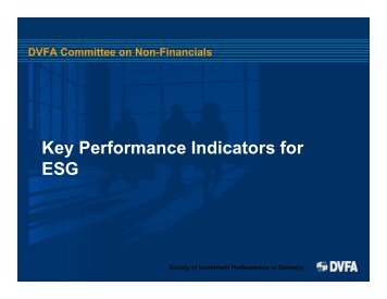 Key Performance Indicators for ESG, Ralf Frank
