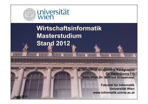 Download PrÃ¤sentation - FakultÃ¤t fÃ¼r Informatik - UniversitÃ¤t Wien