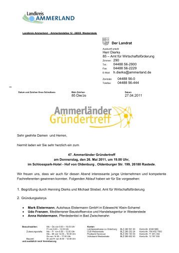 Der Landrat - Die Wirtschaft im Ammerland