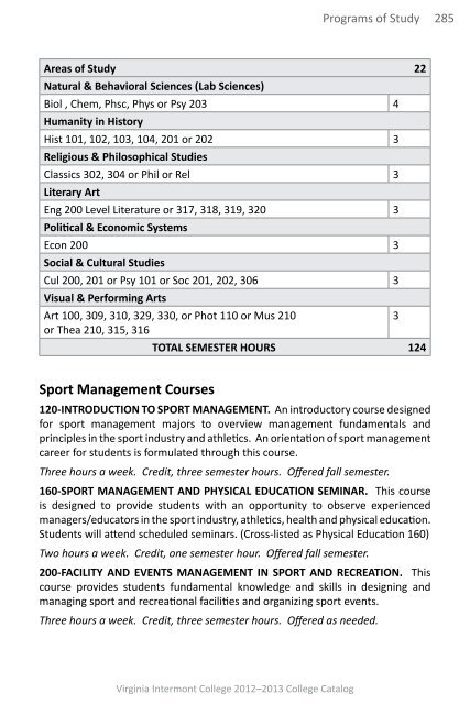 Catalog - Virginia Intermont College