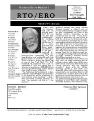 Fall 2009 Newsletter - RTO/ERO District 7 Windsor-Essex