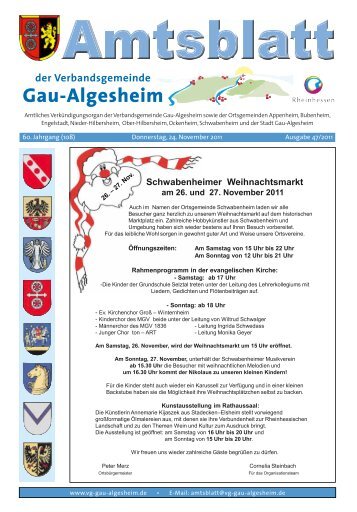 Weihnachtsbaumverkauf - Verbandsgemeinde Gau-Algesheim