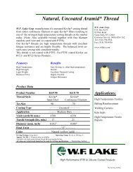 KSP & KCF Series-Uncoated Kevlar Sewing Thread - WF Lake Corp.