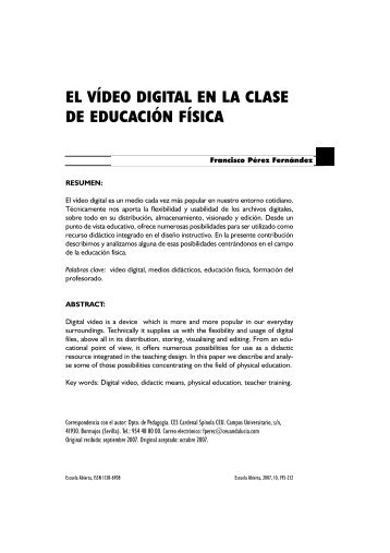 EL VÍDEO DIGITAL EN LA CLASE DE EDUCACIÓN FÍSICA - Dialnet