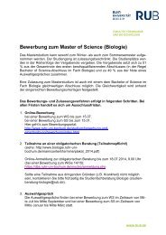 Bewerbung - FakultÃ¤t fÃ¼r Biologie und Biotechnologie - Ruhr ...