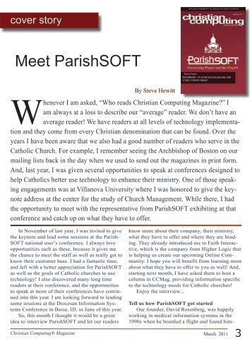 Meet ParishSOFT - Christian Computing Magazine