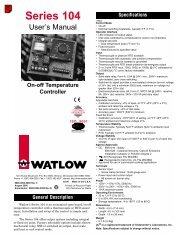 Series 104 - Heaters Sensors Controls