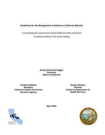 Guidelines for the Management of Asthma in California Schools A ...
