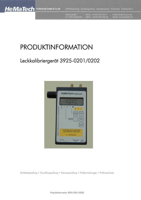 PRODUKTINFORMATION - Hematech Industrieautomation GmbH
