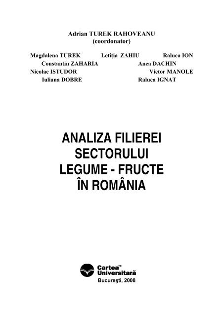 analiza filierei sectorului legume - fructe Ã®n romÃ¢nia - ArsAcademica