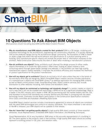 10 Questions To Ask About BIM Objects - Applied Software