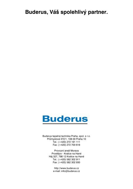 NÃ¡vod k obsluze - Buderus