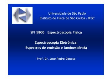 Espectros de emissÃ£o e luminescÃªncia - IFSC