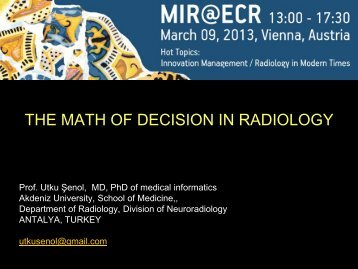 The math of decision in Radiology - MIR