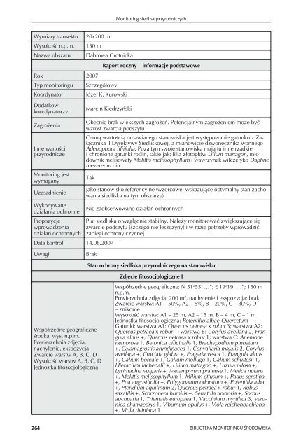 Monitoring siedlisk przyrodniczych - Bio Study | Pracownia BadaÅ ...