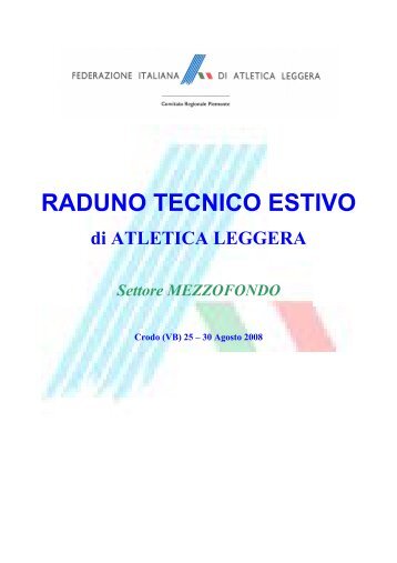 Raduno Regionale MEZZOFONDO a Crodo - Fidal Piemonte