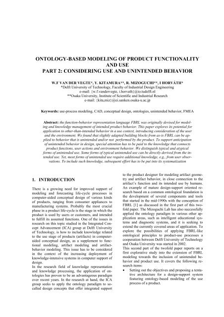 ontology-based modeling of product functionality ... - Osaka University