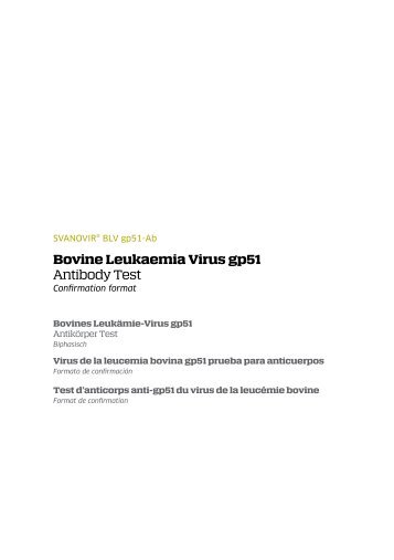 Bovine Leukaemia Virus gp51 Antibody Test - Svanova Biotech AB