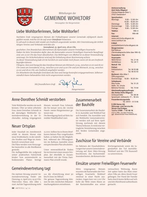 Das Magazin für den Sachsenwald aktuell - Geesthachter Anzeiger