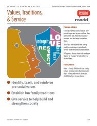 Values, Traditions, & Service - MADD