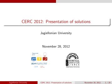 CERC 2012: Presentation of solutions