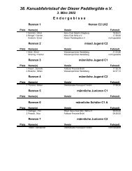 38. Kanuabfahrtslauf der Diezer Paddlergilde eV 3. Mä rz 2002