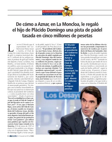 De cómo a Aznar, en La Moncloa, le regaló el hijo de ... - El Siglo
