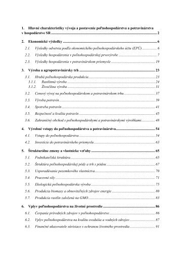 1. HlavnÃ© charakteristiky vÃ½voja a postavenie poÄ¾nohospodÃ¡rstva a ...