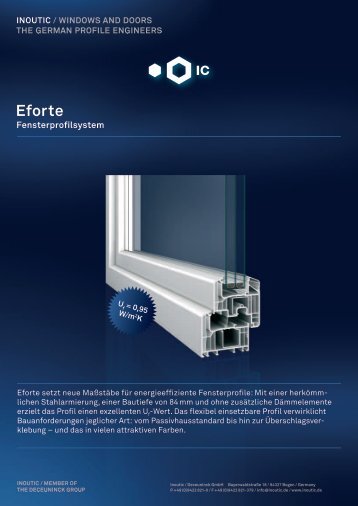 Datenblatt Fensterprofilsystem Eforte - Inoutic