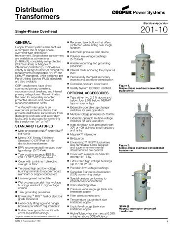 201-10 Single-Phase Overhead Distribution ... - Cooper Industries