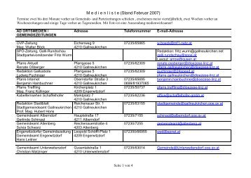 M e d i e n l i s t e (Stand Februar 2007) - Liwest