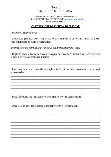 Costituzione societa di Persone.pdf - notaiodoria.it
