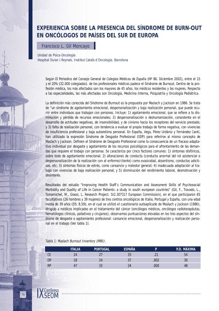 ResÃºmenes de Ponencias - Sociedad EspaÃ±ola de OncologÃ­a MÃ©dica