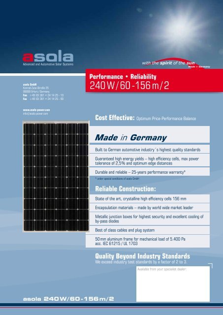 240 W / 60 -156 m / 2 - asola