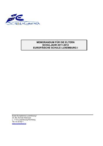 memorandum für die eltern schuljahr 2011-2012 europäische ...