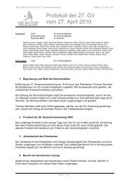 Protokoll der 27. GV vom 27. April 2010 - VBC Malters
