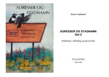 ADRESSER OG STADNAMN - Språkrådet